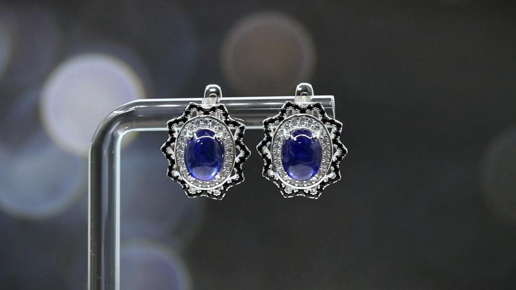 925 Sterling Silver Earrings Natural Filled Blue Sapphire Real Gemstones Light Luxury Fine Jewelry for Women's Valentines Gifts