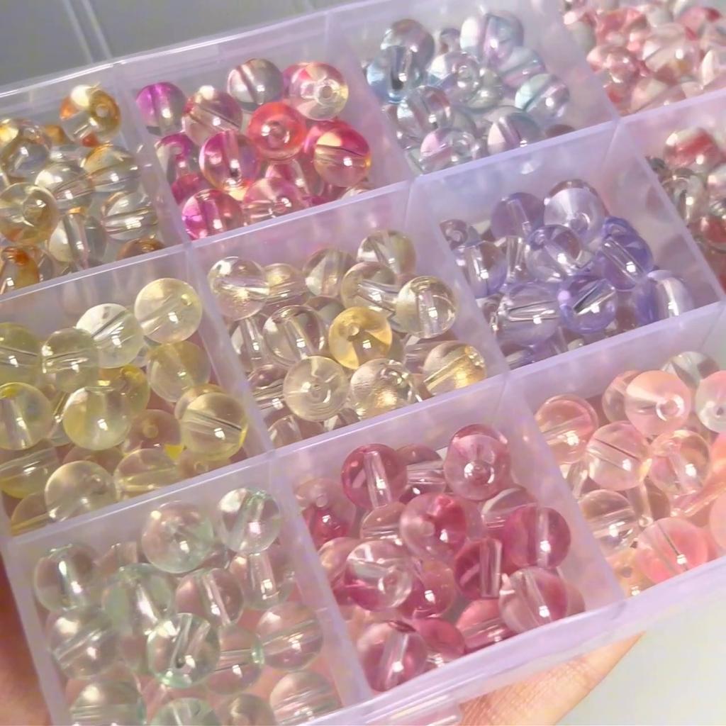 2000Pcs Crystal Glass Beads Jelly Bubble Loose Spacer Beads for DIY Necklace Bracelet Jewelry Making