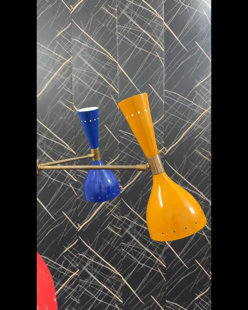 Mid Century Modern Sputnik Chandelier: Adjustable 6-Arm Brass Pendant Light