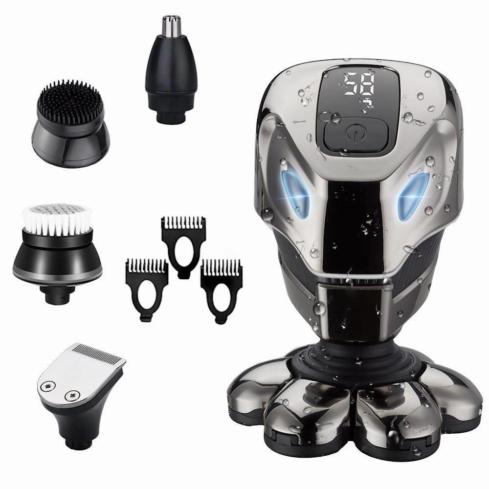 Razors for Men 5 In1 Bald Head Shaver 7 Head Electric Razor for Men Face and Head Smooth Waterproof Cordless