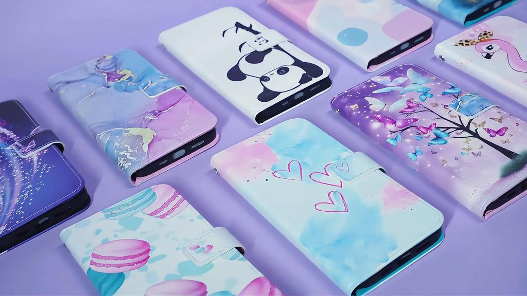 Blue Flower Forest Luxury Painted Leather Case Wallet Book Style Cover for Google Pixel 5,5a 5G/ 6,6a,6 Pro/ 7,7a,7 Pro/ 8,8a,8 Pro /9,9 Pro,9 Pro XL