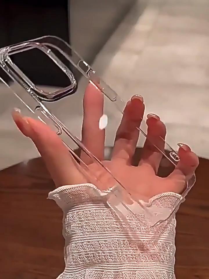 Luxury Transparent Hard Plastic PC Case For iPhone 16 15 14 13 12 Mini 11 Pro Max X XR XS 5 6 7 8 Plus SE Shockpoof Crystal Clear Cover