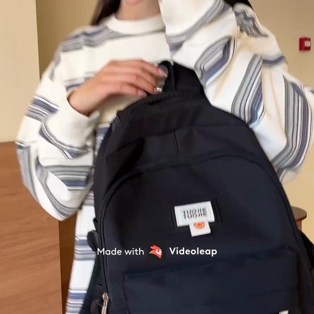 College Style Student Schoolbag Solid Color Women's Backpack Large Capacity Backpack