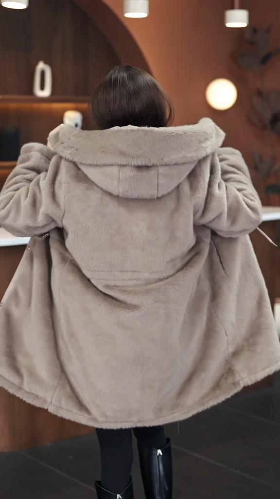 Fashion Winter Coat Female Long Parkas Hooded Can Be Worn On Both The Inside and Outside Loose Thick Warm Women's Faux Fur Jackets