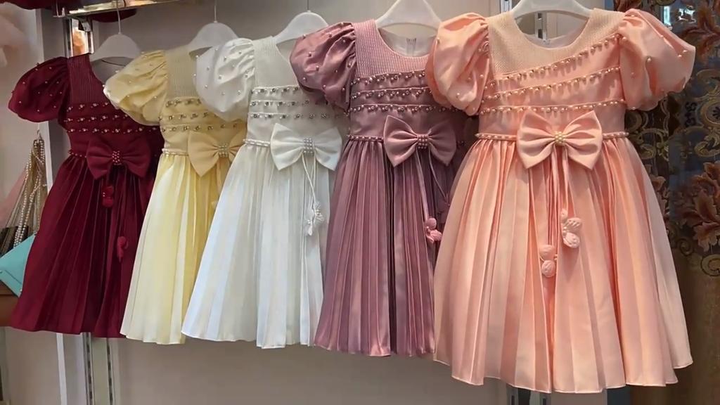 Baby Party Dresses for Girls 2024 Summer Vintage Court Ceremony Birthday Party Ball Gown Puff Sleeve Toddler Kids Princess Dress