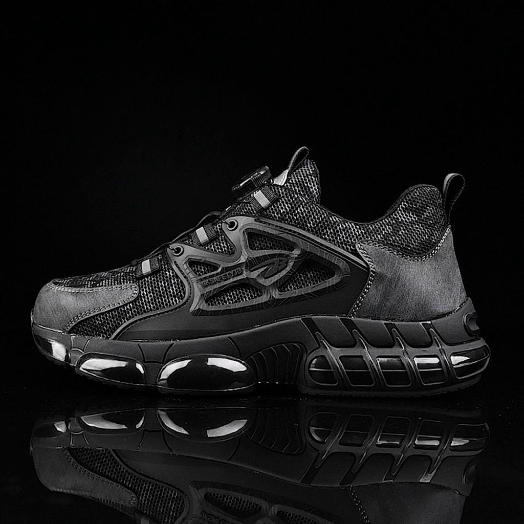 New Rotating Button Safety Boots Men Work Sneakers Anti-smash Indestructible Shoes Steel Toe Protective Boots Anti-puncture Work Safety Shoes