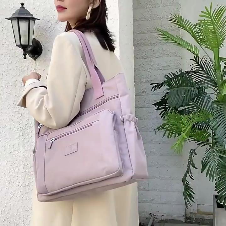 Водонепроницаемая нейлоновая сумка через плечо, женская большая вместительная сумка-тоут, модная сумка с ручкой, сумка для покупок, дорожная сумка и кошелек