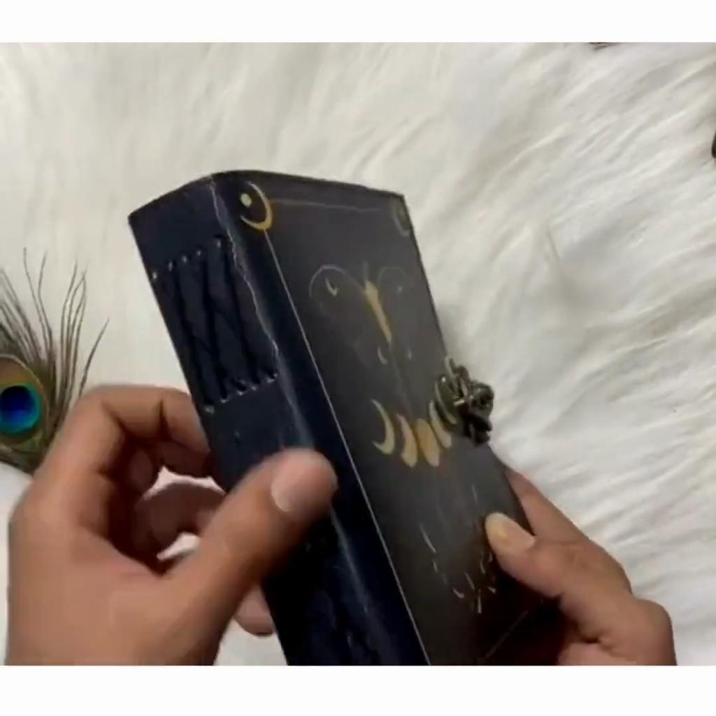 Blank Spell Book of Shadows Handmade Luna Moth Sun and Moon Vintage Journal Junk Journal Gifts for Men and Women